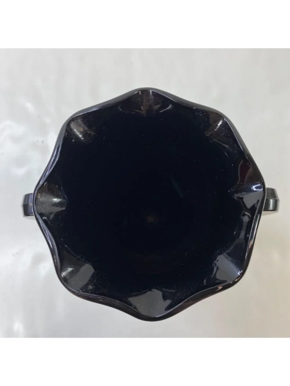 Vtg 1930s LE Smith Black Amethyst Depression Glass Trophy Vase Dancing Nymphs